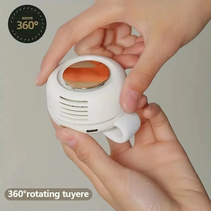 Portable Fan Mini Handheld Rechargeable Bladeless Electric Fan Clip Waist Fan Suitable for Outdoor Ventilation Desktop Small Fan