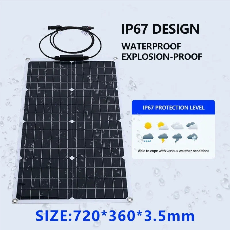 2000W All-in-One Solar Kit | 4000-6000W Inverter & Flexible Panel | 110V/220V Output for Home, Camping, Off-Grid Power