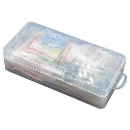 Electronic Component Kit 7 Kind Metal Film Resistor Assortment Led Diodes Electrolytic Capacitor Ceramic Set Transistor Pack DIY