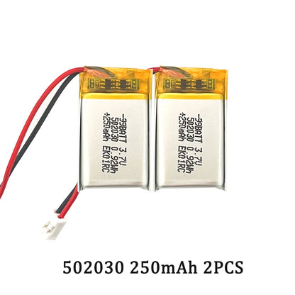 Lithium Polymer Battery 502030 3.7V 250mAh Rechargeable LiPo Cell for Toys LED Light Bluetooth Earphone For Smart Watch