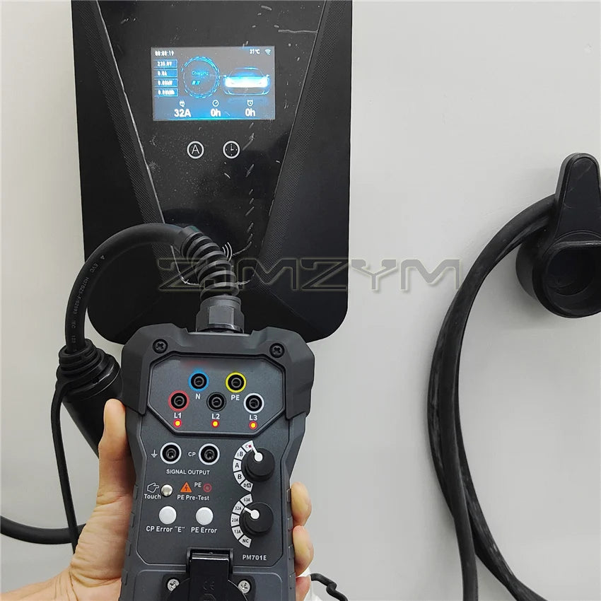 PM701E EVSE Test Adapter Electric Vehicle Charging Station Tester for Type 2 EV Charger Diagnostic Maintenance Tool