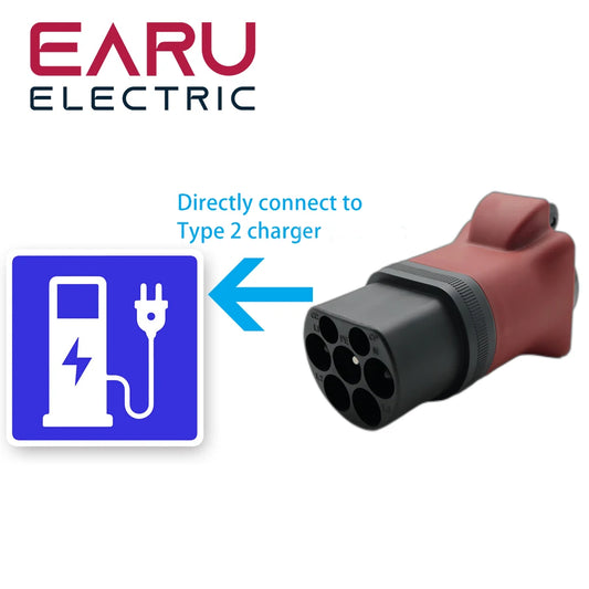 Portable 220V Type 2 Charger Male Plug to Schuko Socket EV Charging Adapter For EV Charger EV Connector