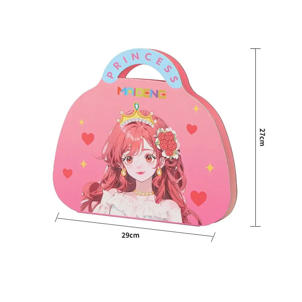 New 3 in 1 DIY Princess Makeup Set Diamond Sticker Princess Dress Up Book Gifts Paper Art Craft Kits Children