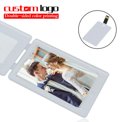 10/50/100PCS Credit Card Flash Drive 1GB 2GB Memory Storage 4GB 8GB 16GB 32GB 64GB USB 2.0 Pen Drive Custom For Gift USB Disk