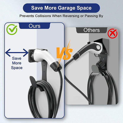 EV Charger Cable Holder Stainless Steel J1772 Charger Holder Wall Mounted Cable Organizer For EV Charging Accessories