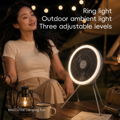 Outdoor Camping Rechargeable Fan Wireless Ceiling Electric Fan LED Light 10000mAh Emergency Charging Desktop Portable Fan Tripod