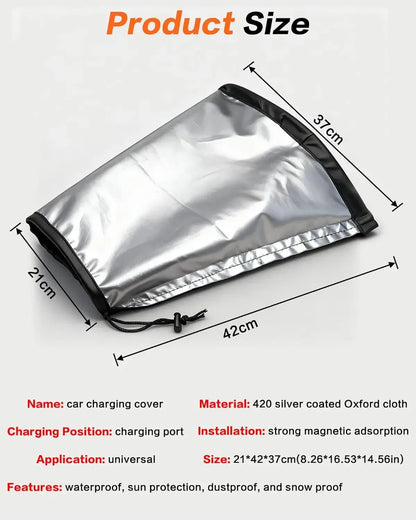 Magnetic Adsorption Charging Port Cover EV Charger Cover Waterproof Rain Snow Protection Universal for Most Electric Cars
