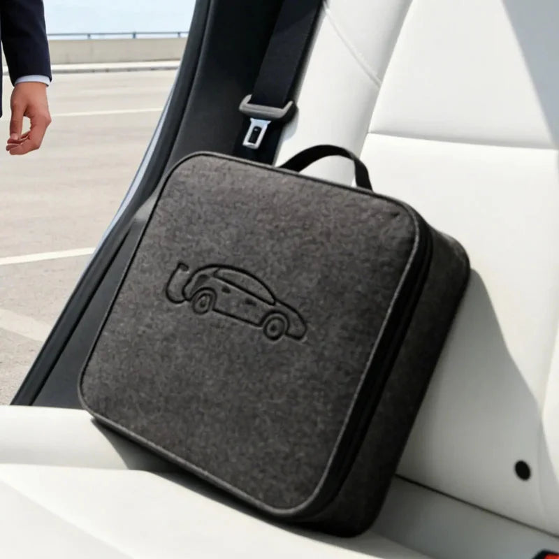 New Energy Vehicle Charging Gun Storage Bag Portable EV Charger Cable Bag Waterproof Auto EV Charging Jumper Storage Bag