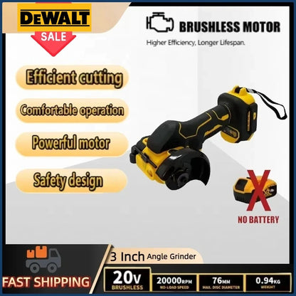DeWALT 3 Inch Mini Angle Grinder Cordless Polishing Grinding Machine Electric Cutting Power Tools For Dewalt 20V Battery