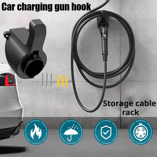 EV Charging Cable Holder Wall-mount Holster Charging Cable Organizer Car Charger Holder Type 1/Type 2 Cable Socket Holder