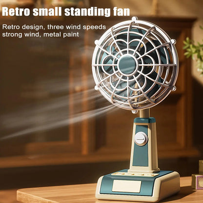 Desk Fan 1800mAh USB Rechargeable 3 Speeds Personal Fan Portable Small Electric Fan Desktop charging fan for Home Office Bedroom