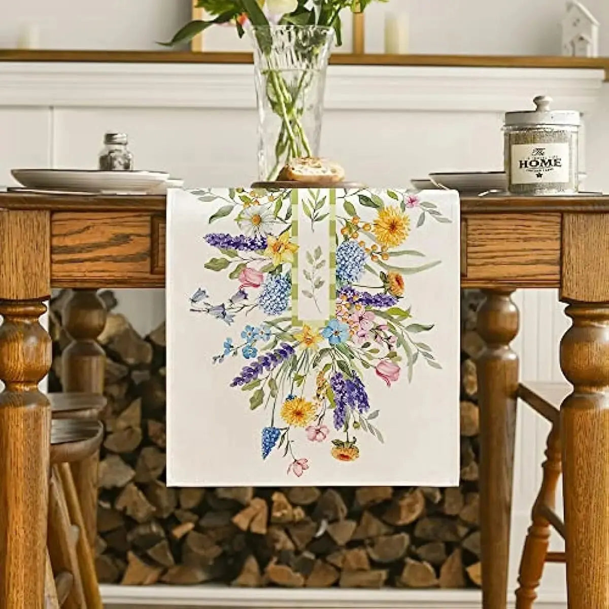 1pc Bloom Flowers Tulip Summer Table Runner13"x72"SeasonaWedding Holiday Kitchen Dining Table Decoration, Home Party IndoorDecor
