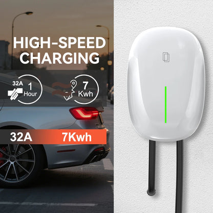 JDMEX 7KW EV Charger Station 32A 1Phase Type1 / GBT Electric Vehicle Car Charger EVSE Wallbox Wallmount 7KW 5M Cable SAE J1772