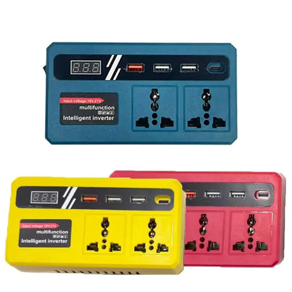 1Pcs 18v 20v To 220v Battery Inverter Multifunctional with 4 USB LED Socket Smart Transformer Household 120W