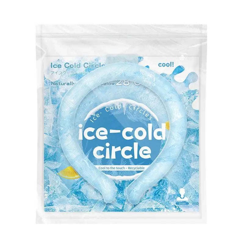 Summer Outdoor Ready Neck Cooling Tube and Ice Ring Reusable for Instant Cool Relief