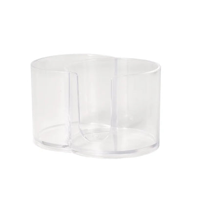 2 in 1 Clear Makeup Organizer Round Acrylic Makeup Removal Cotton Pads Portable Swab Storage Box Cosmetic Make Up Storage Holder