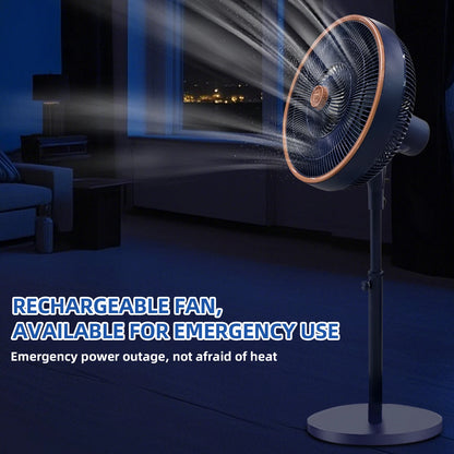 Solar Power Rechargeable Portable Solar Fan 16-Inch 16800mAh 100W Floor Fan 3D Air Circulation Electric Stand Fan Outdoor Use