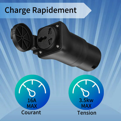 Type2 EV Charger Adapter EVSE IEC62196 Plug Adaptor For RV Camper Electric Scooter External Charging Socket AC 220V
