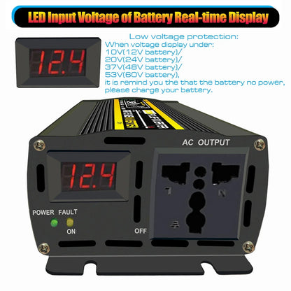 8000/10000W LCD Display Solar Power Inverter 12V 24V 48V to 110V/220V Pure Sine Wave Voltage Transformer Car Charge Converter