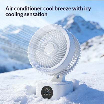2026 New Portable Air Circulation Fan Rechargeable AI Voice Control 5 Speed Auto Oscillating Desktop Wall Mount Hanging Fan Home