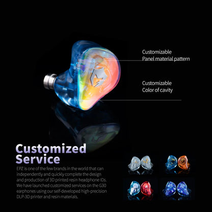 EPZ G30 In-Ear Earphones HIFI Sound Quality Music IEM Wired E-Gaming Earphones 1DD+1BA Hybrid Armature With Detachable Cable