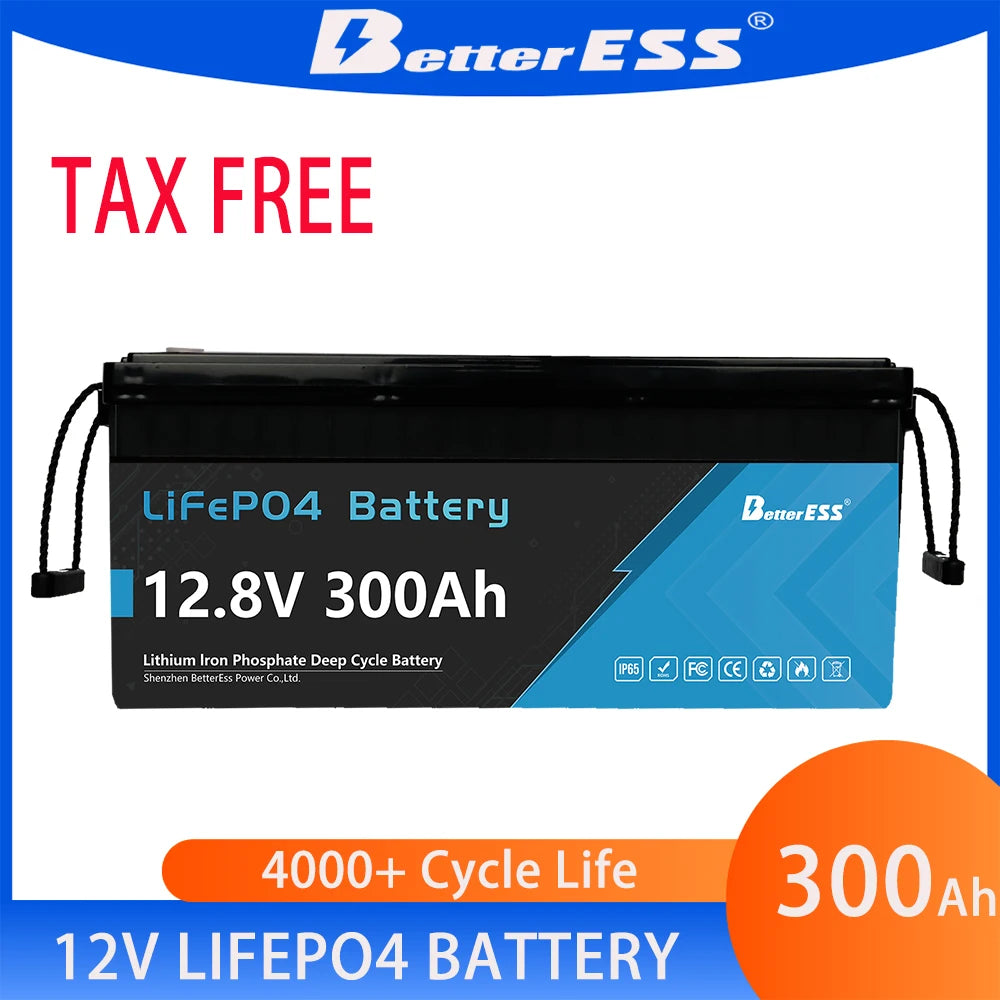 New 12V 24V 100Ah 200Ah 300Ah 400Ah LiFePo4 Battery Pack Lithium Iron Phosphate Batteries for Solar Energy Storage System RVHome