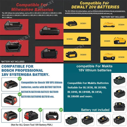 200W Battery Inverter Adapter For Makita/Bosch/Dewalt/Milwaukee 18V Li-ion Batteries Outdoor Power Bank AC 120-220V