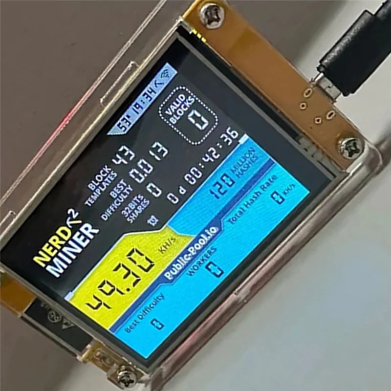 Exquisite-Brand New Nerdminer V3 2.8-Inch BTC Solo Lottery Nerd Miner Crypto Bitcoin Miner Solo Mining Machine