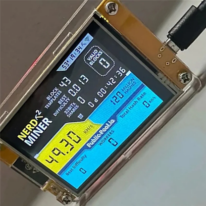 Exquisite-Brand New Nerdminer V3 2.8-Inch BTC Solo Lottery Nerd Miner Crypto Bitcoin Miner Solo Mining Machine