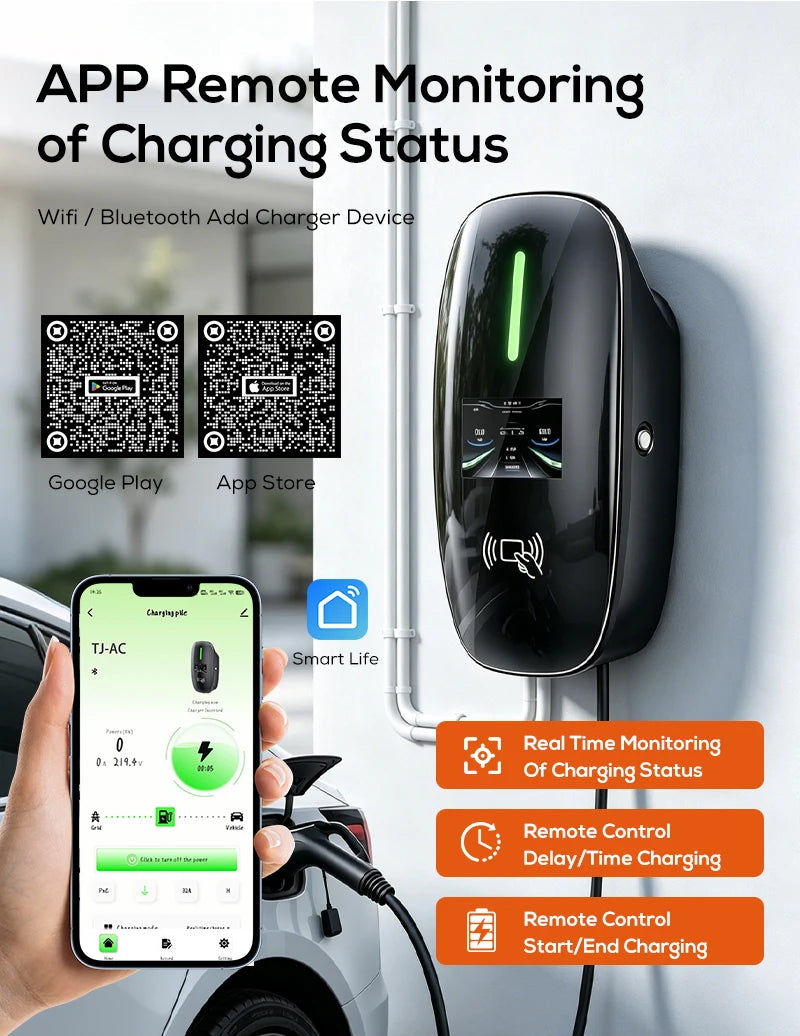 Lifl Electric Vehicle Wall Charger Fast Charging Station Type2 GBT for Electric Cars Wall-Mounted EV Charging Station