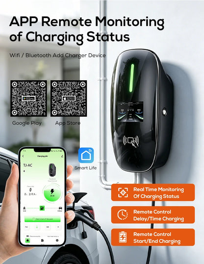 Lifl Electric Vehicle Wall Charger Fast Charging Station Type2 GBT for Electric Cars Wall-Mounted EV Charging Station