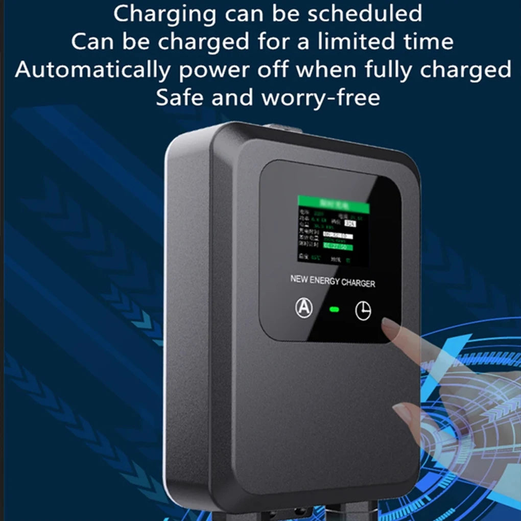 EV Wallbox 5M/10M 7KW 32A Charging Station Car Home EV Wallbox Electric Car EV Wallbox With 5M Cable Color Screen