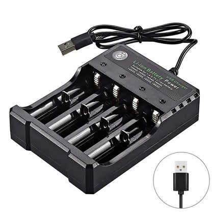 2 3 4 Slots 18650 Battery Charger 3.7V Portable Rechargeable Charger Lithium For 26650 18700 17670 16340 14500 10440 Batteries