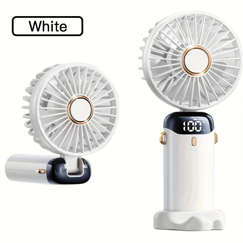1200mAh Portable Mini Fan With LED USB Battery Fans Rechargeable Cool Cooler Small Foldable Handheld Desk Bedroom Indoor Home