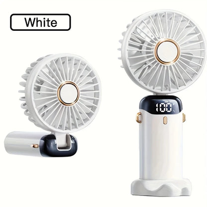 1200mAh Portable Mini Fan With LED USB Battery Fans Rechargeable Cool Cooler Small Foldable Handheld Desk Bedroom Indoor Home