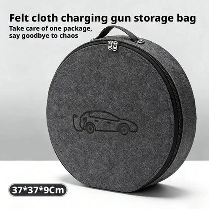 New Energy Vehicle Charging Gun Storage Bag Portable EV Charger Cable Bag Waterproof Auto EV Charging Jumper Storage Bag