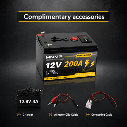 200000mAh 12V LiFePO4 Lithium Battery 4000+ Deep Cycles, for UPS, Kayak Fish Finder, Solar Panel, Power Wheels Toys, Scooter