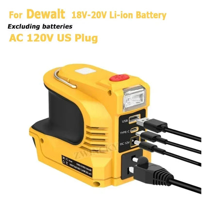 200W Battery Inverter Adapter For Makita/Bosch/Dewalt/Milwaukee 18V Li-ion Batteries Outdoor Power Bank AC 120-220V