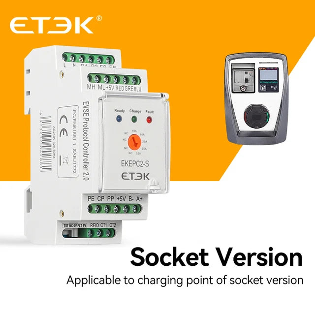 ETEK Evse Controller Electronic Protocol Chontrollers EV Charger Station Cable Socket 32A EKEPC2 AC 230V  EKEPC2