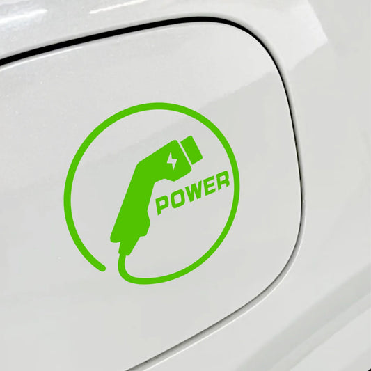 EV Charging Port Reminder Sticker,Creative Full Charge Decal Waterproof UV-Resistant for Rear,Window