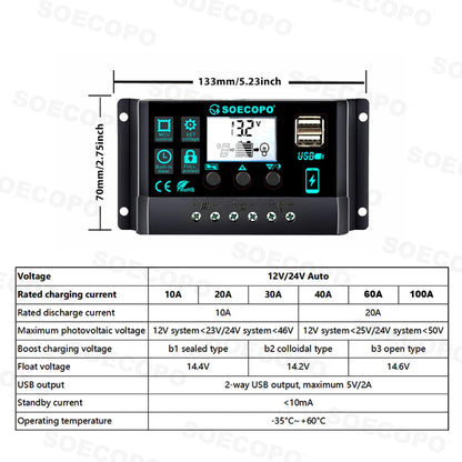 10000W Solar Power Complete Kit 12V To 220V Inverter100A Controller 300W Panel System for Home/RV/Camping  Full House Generator