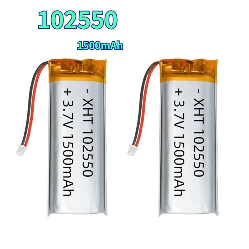 3.7V 102550 Lithium Battery Li Po Battery 1500mAh Lipo Rechargeable Li Polymer Batteries for Bluetooth Speaker Headphones