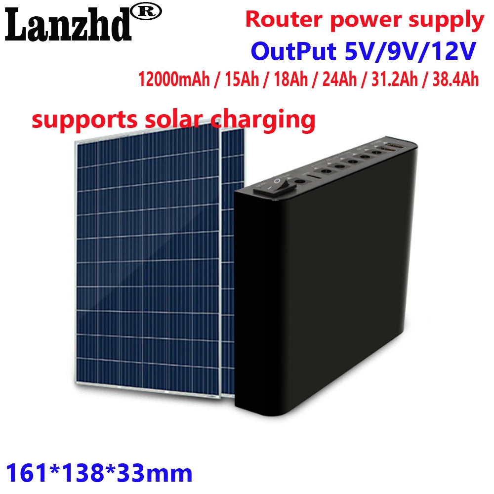 12V 9V 5V lithium battery pack 3S4P Multi-function 18650 battery For router working properly LED lights camera phone computer