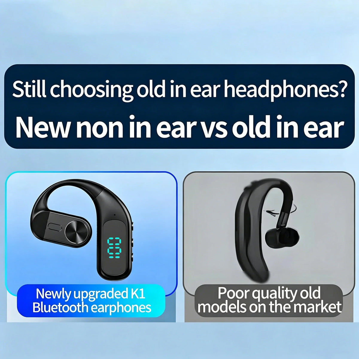 Wireless Bluetooth Headphones With Microphone Earphone Air Conduction AI Intelligent Noise Cancelling Handsfree Talk Headset