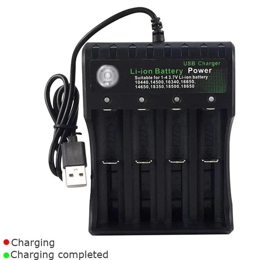 2 3 4 Slots 18650 Battery Charger 3.7V Portable Rechargeable Charger Lithium For 26650 18700 17670 16340 14500 10440 Batteries