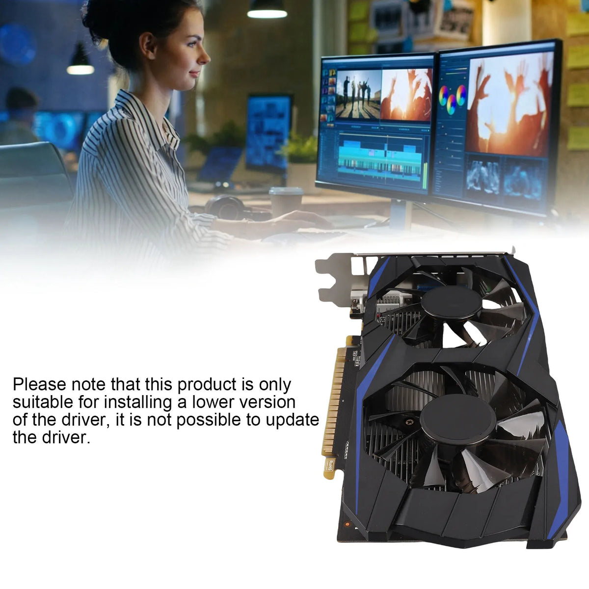 Computer Graphics Card 4GB Graphics Card Lower Working Temperature High Efficiency Low Noise ABS for Dual Fan Desktop Computer