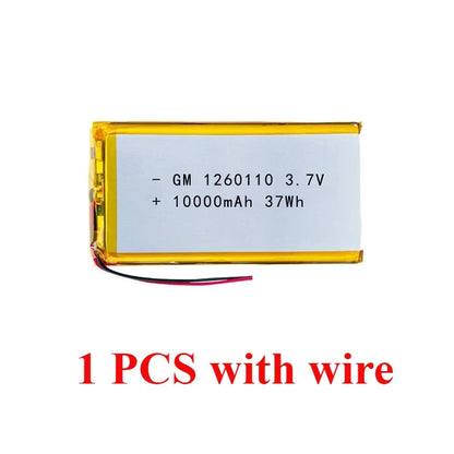 1260110 Battery 10000mAh 3.7V High Power Polymer Lithium for Power Bank GPS High Capacity 100% Real Capacity Lithium Batteries