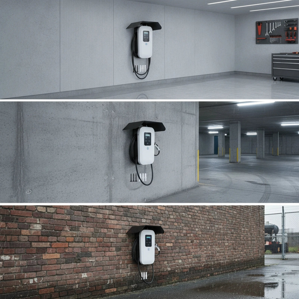 EV Charger Rain Cover Resistant EV Charger Cover Charging Station Canopy Rust-Proof Charging Unit Protective Roof All-Weather