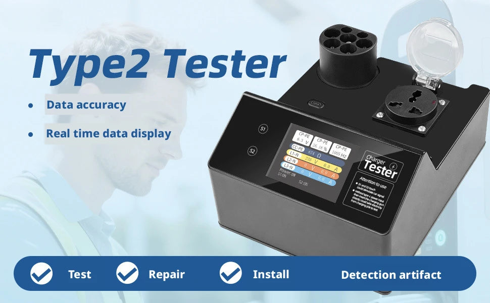 Type2 Electric Vehicle Charger Tester IEC61851 Standard EV Charging Station Test Equipment Analyzer