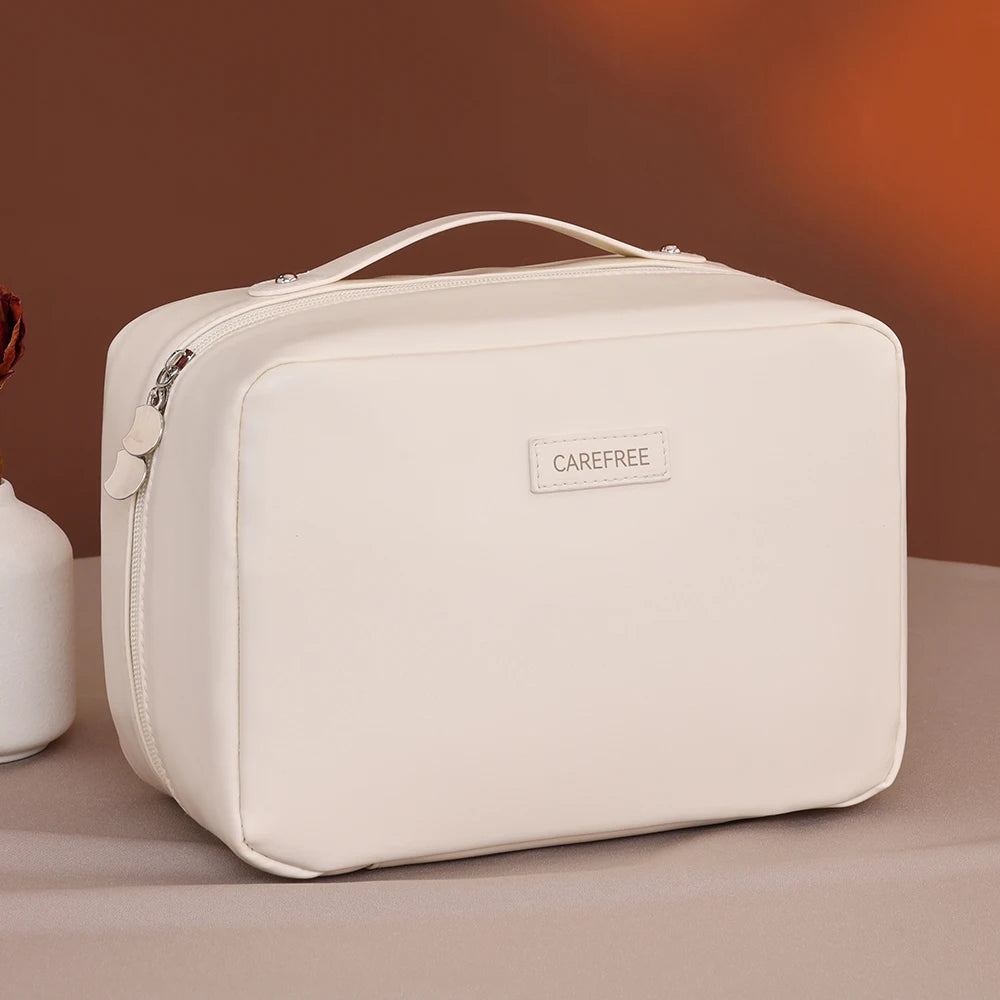 PU Flame Makeup Bag, Beauty Makeup Storage Bag, Double Zipper Makeup Brush Bag, Business Travel Toiletries Sorting Bag